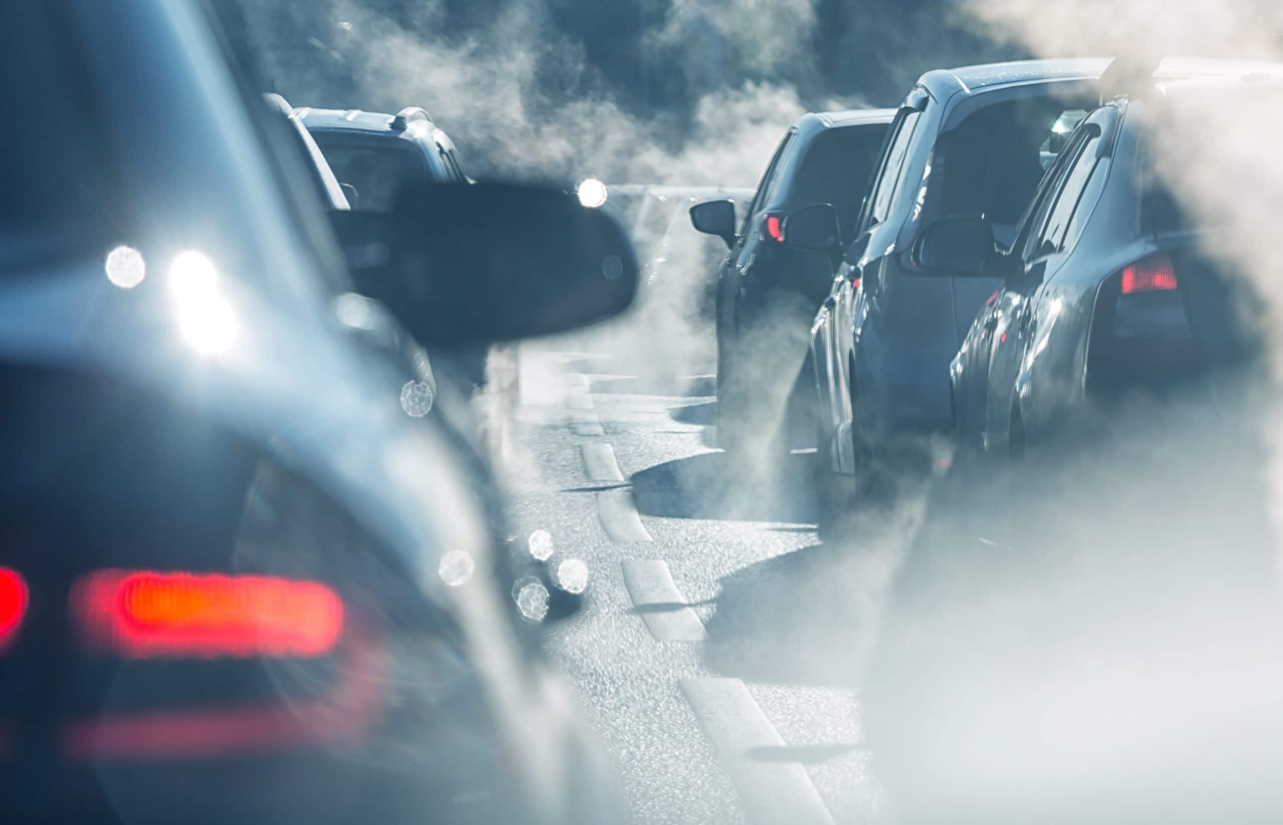 This is an image of car exhaust smoke - an example of carcinogens that could lead to lung cancer.