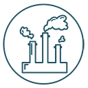 This is an icon demonstrating an example of Hazardous Air Pollution (HAP).