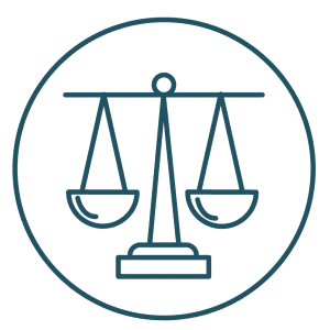 This is an icon representing legal representation.