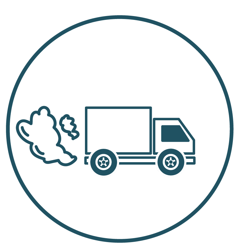 This is an icon representing different types of particle pollution exposure.