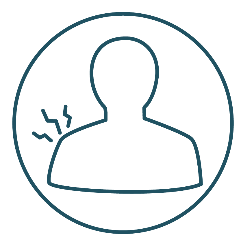 This is an icon demonstrating the possible side-effects and risks of surgery.