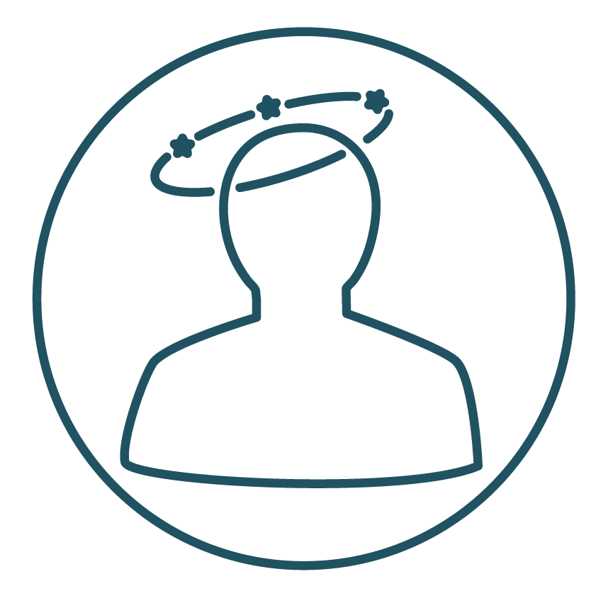 This is an icon of a lung cancer patient experiences treatment symptoms.