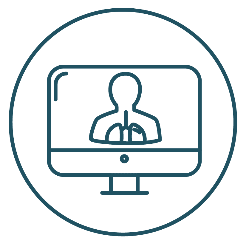 This is an icon of a computer screen with test results displaying for the doctor.