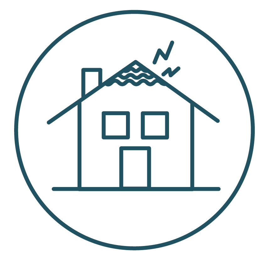 Asbestos can be found on a roof, exposing workers and residents when disturbed.