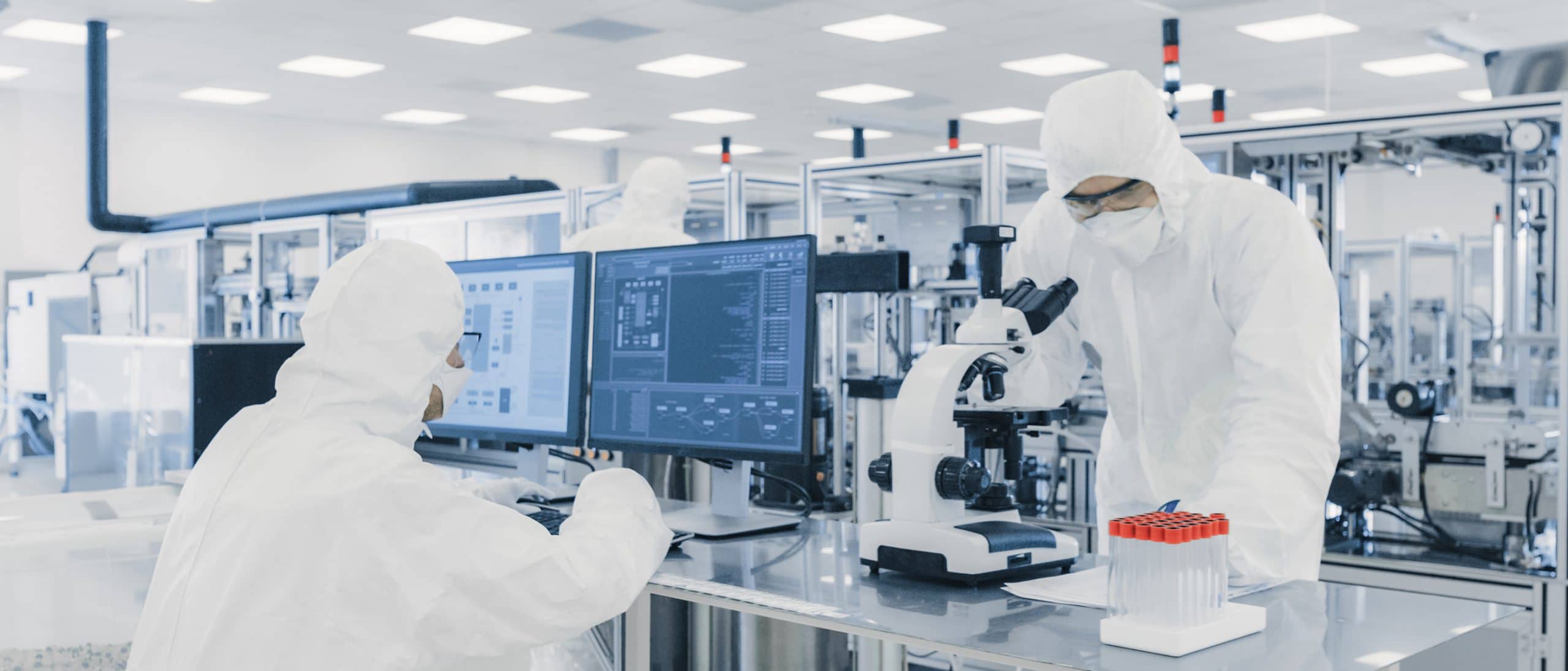 This is an image of two doctors creating cancer vaccines.