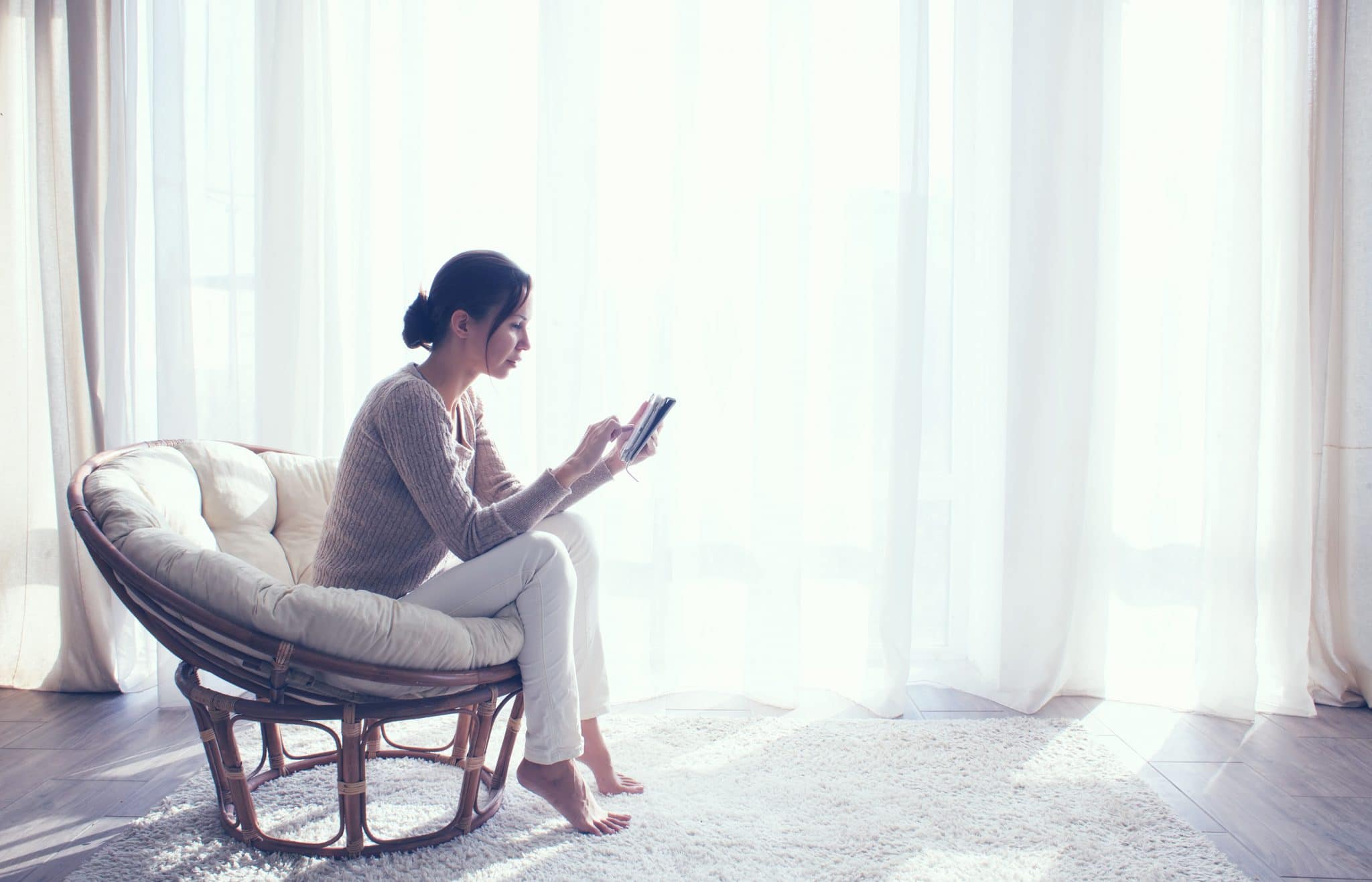 Image of woman on phone