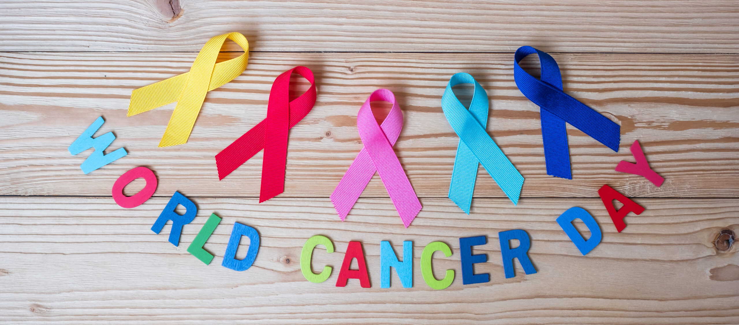 world cancer day ribbon and banner