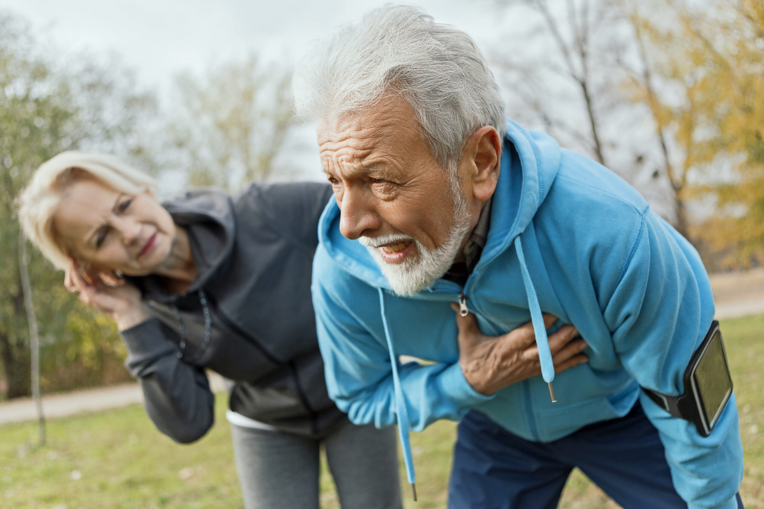 Man experiencing muscle weakness due to lung cancer.