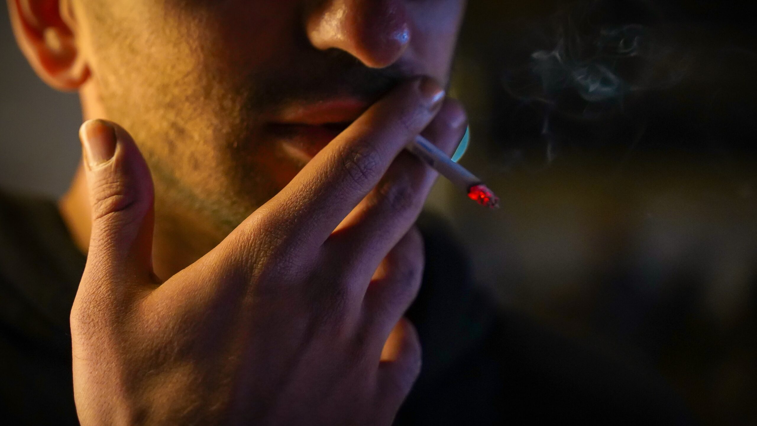 A cigarette smoker with smoker's cough.